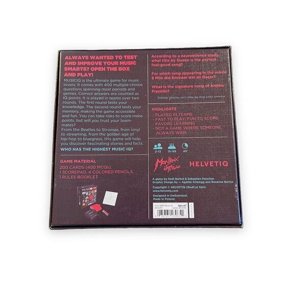 Music IQ Party Game Trivia Cards Family Teens Helvetiq Switzerland Poland - Picture 3 of 5